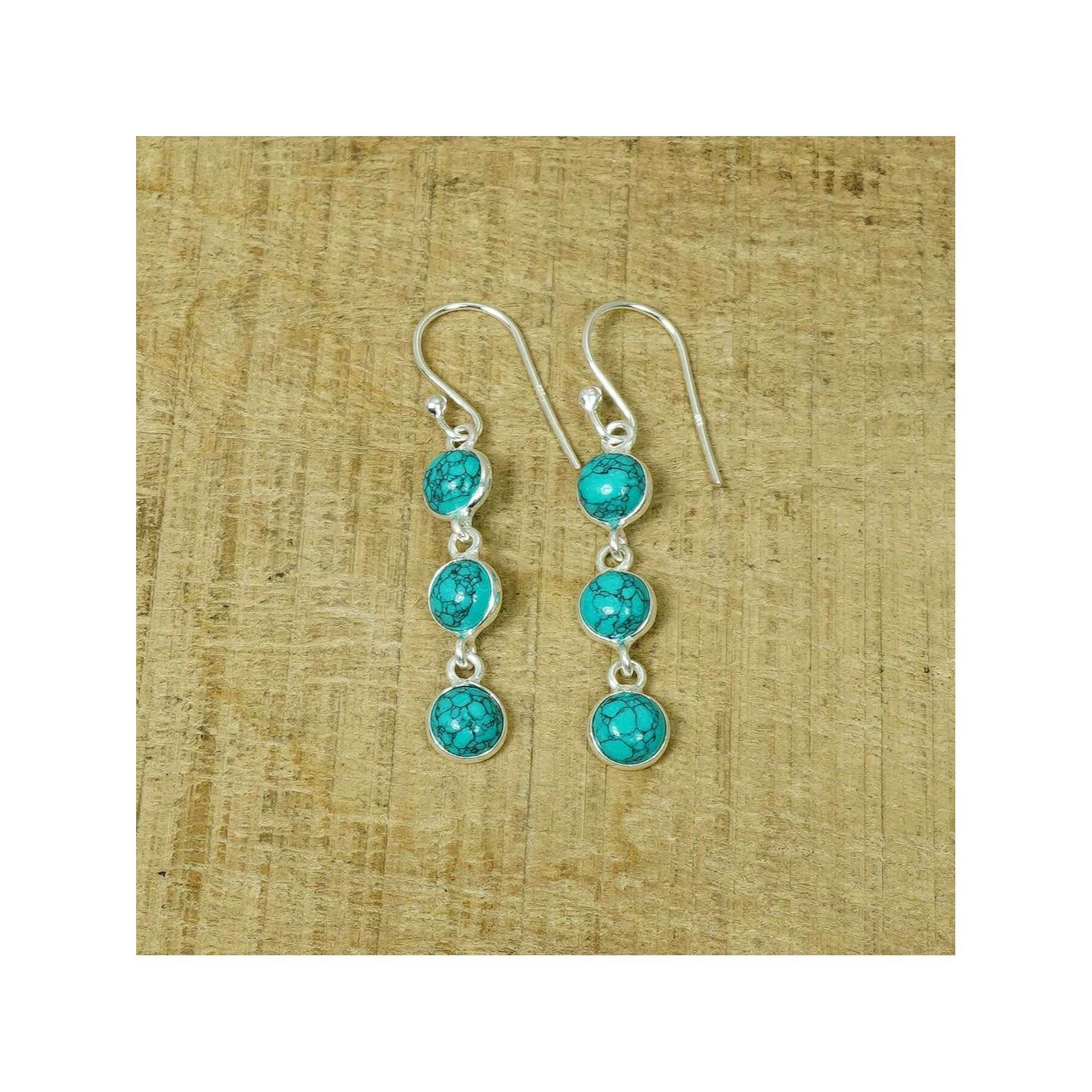 925 Silver Gemstone 1 Pair Earring Malachite Onyx Carnelian Rose Quartz Hook